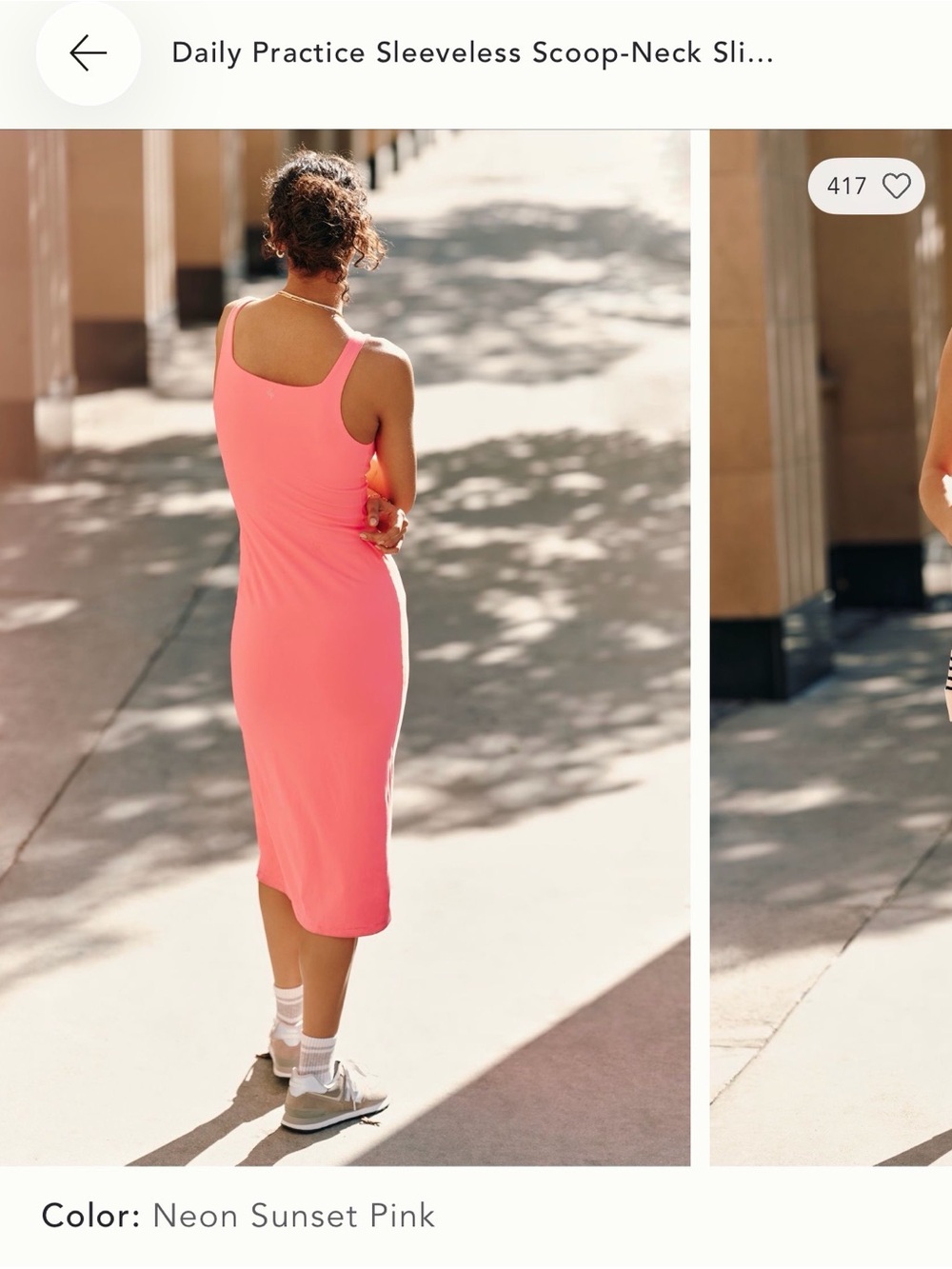 Daily Practice - Anthropologie - Neon Sunset Pink Sleeveless Scoop-Neck Dress View 3